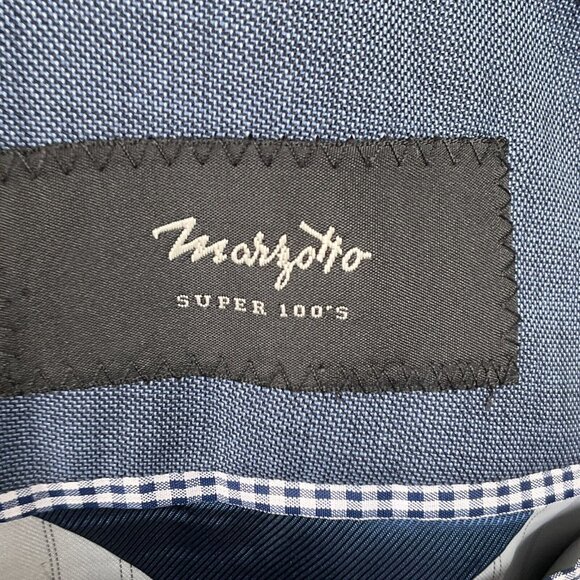 Marzotto Banana Republic Blazer Men 42R Blue Modern Slim Super 100s Wool Jacket - Picture 8 of 15